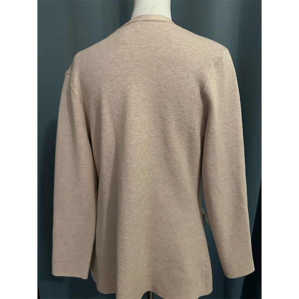80 Park Women's Double-Breasted Sweater Blazer Tan Cardigan Size L - Picture 5 of 8